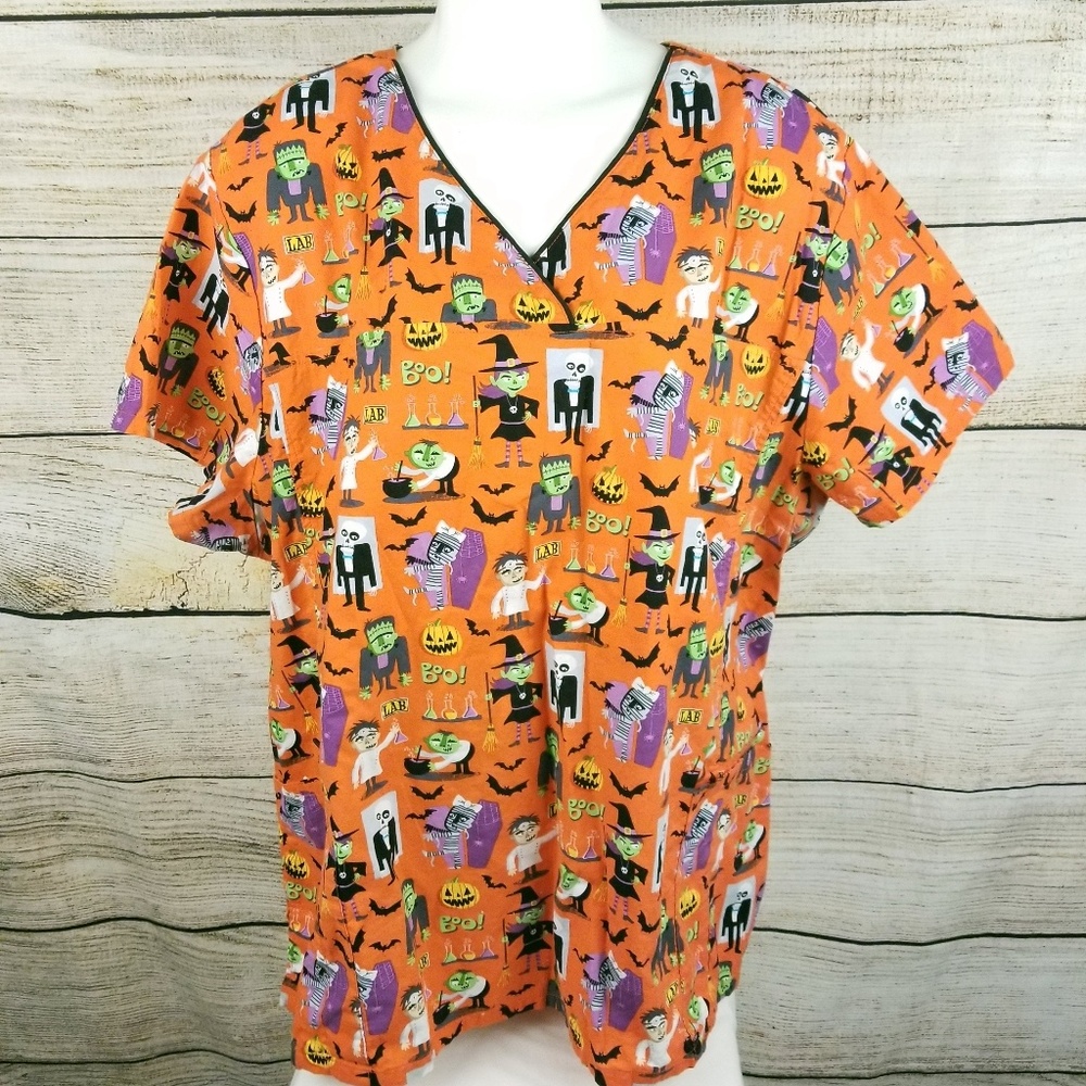 Scrubstar Halloween Scrub Top 3XL